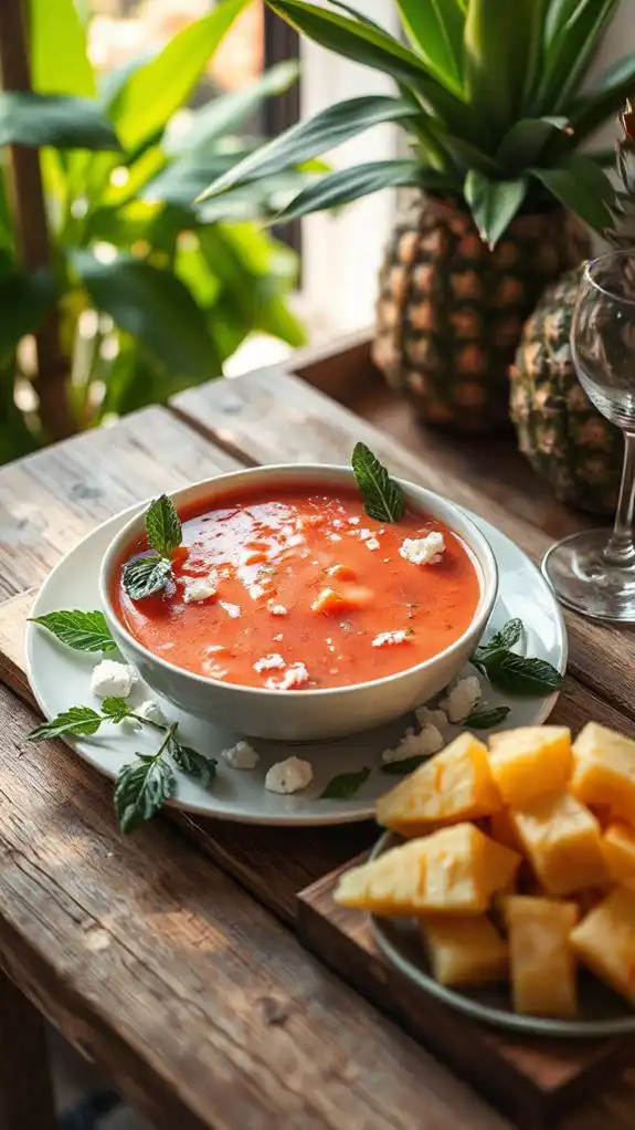 chilled tropical fruit soup