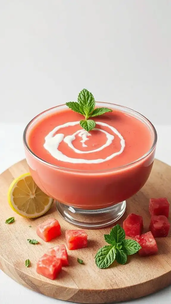 chilled watermelon mint soup