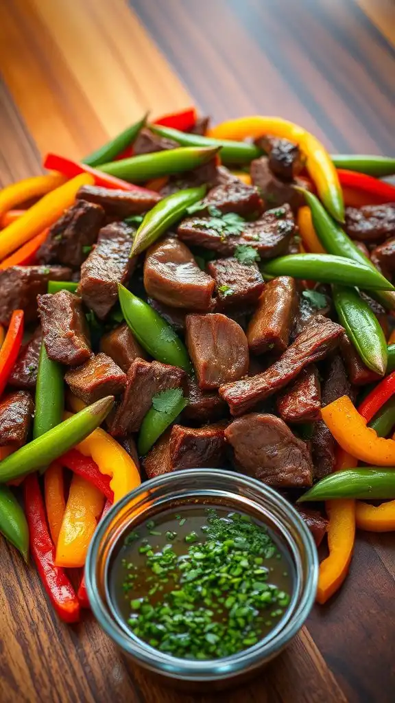 chimichurri beef stir fry