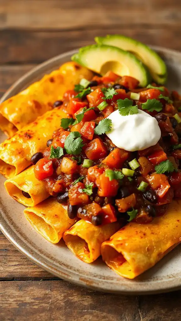 chipotle black bean enchiladas