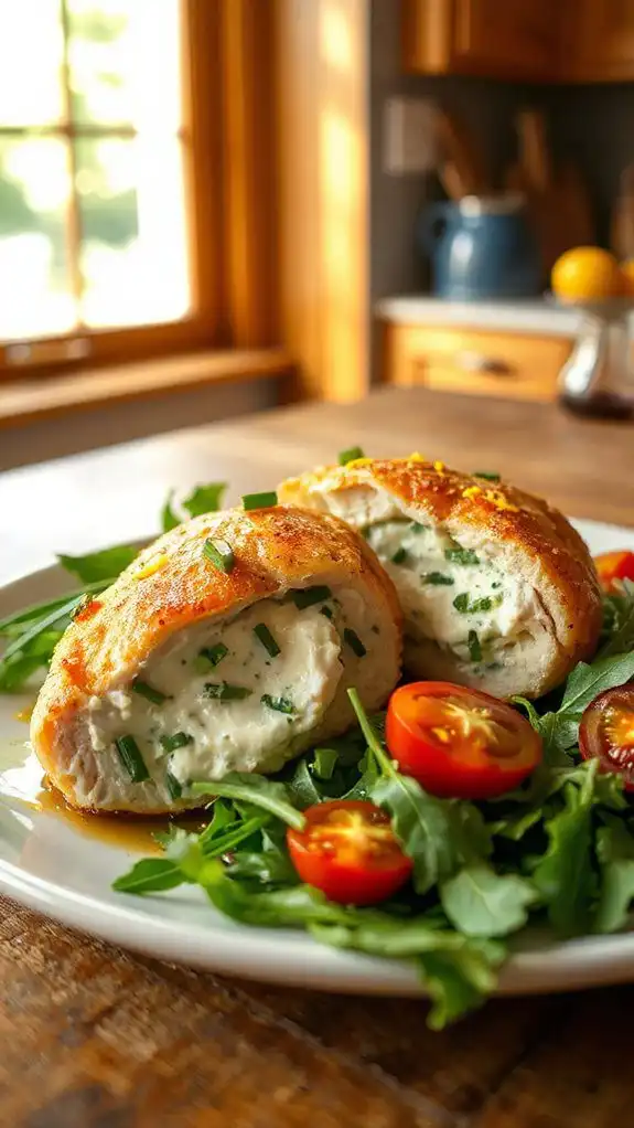 chive and cheese stuffed chicken