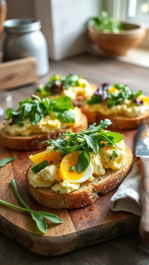 chive lemon egg tartine