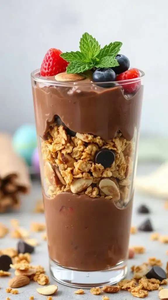 chocolate almond dessert parfait