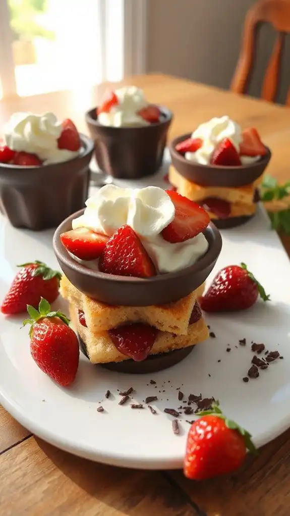 chocolate bowl strawberry shortcake chocolate bowl strawberry shortcake