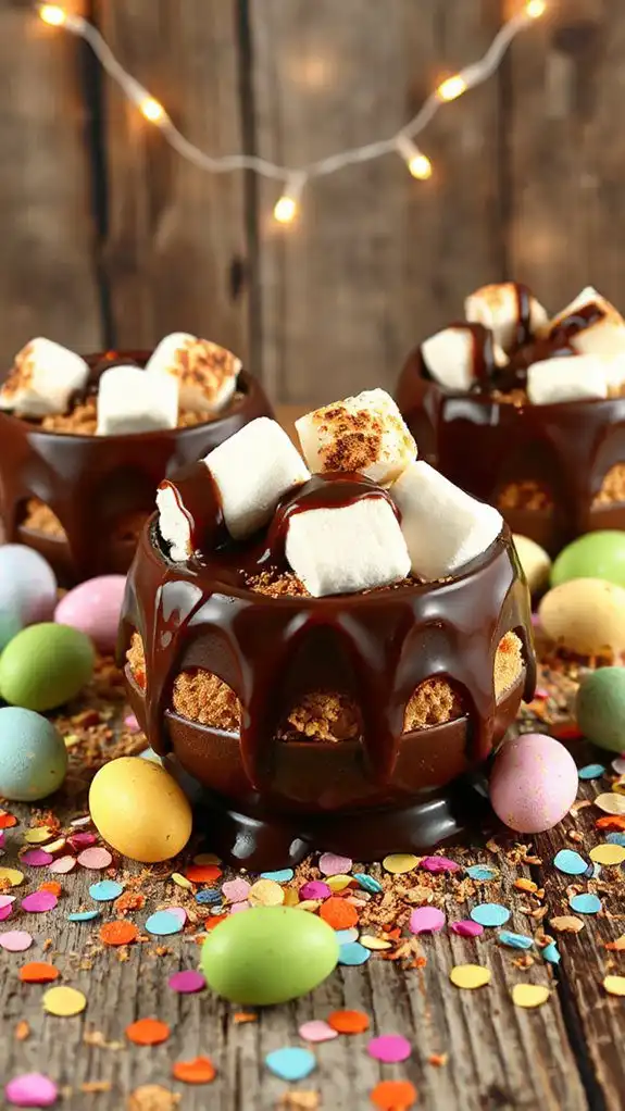 chocolate bowl with marshmallows chocolate bowl with marshmallows
