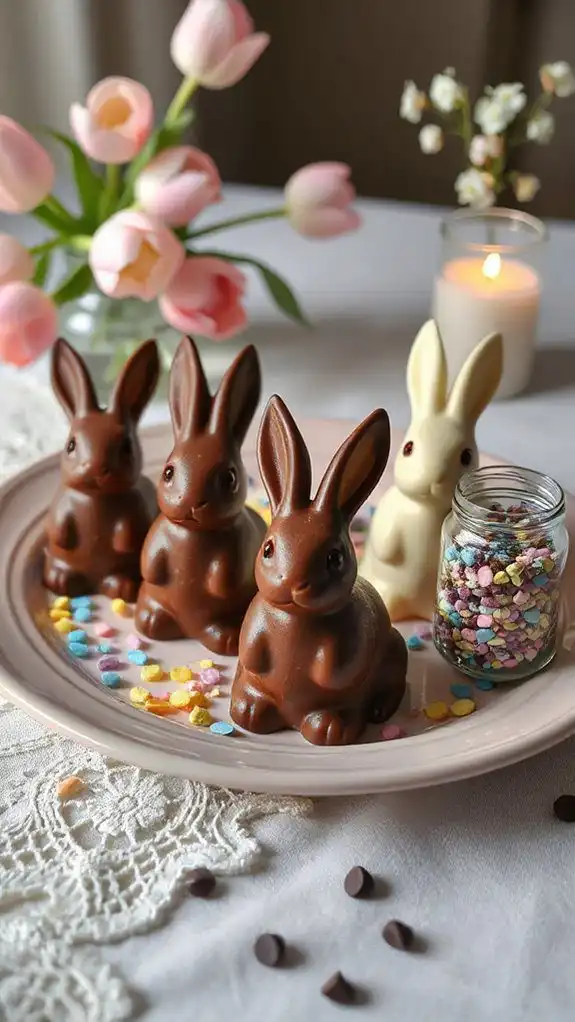 chocolate bunnies with cookie dough