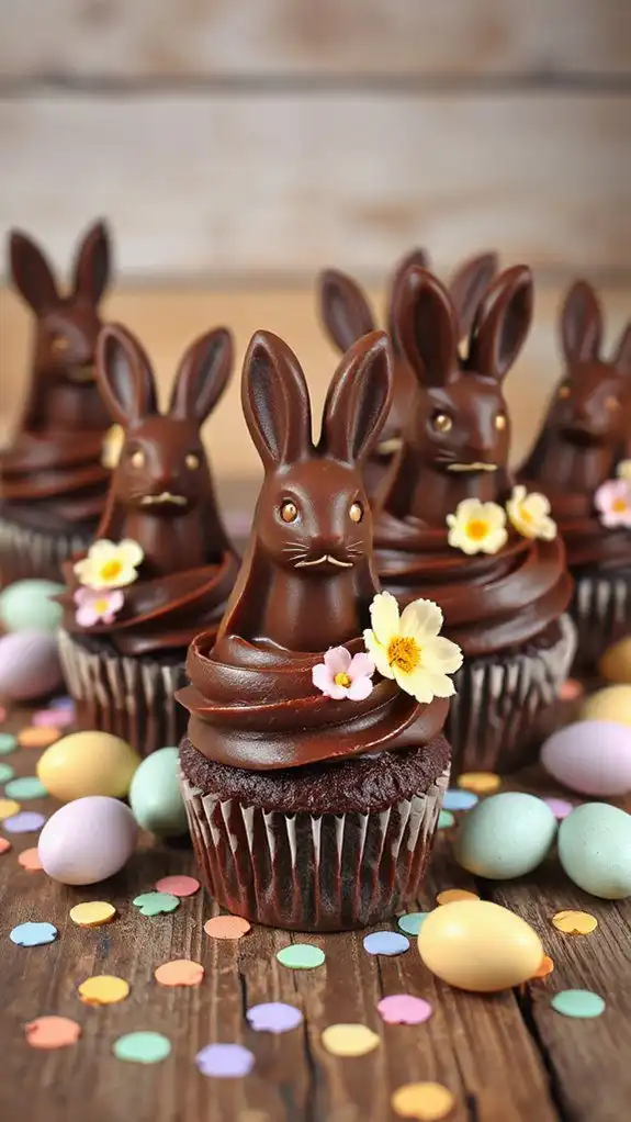 chocolate bunny themed cupcakes chocolate bunny themed cupcakes