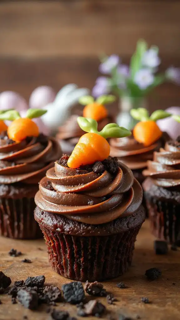 chocolate carrot themed cupcakes