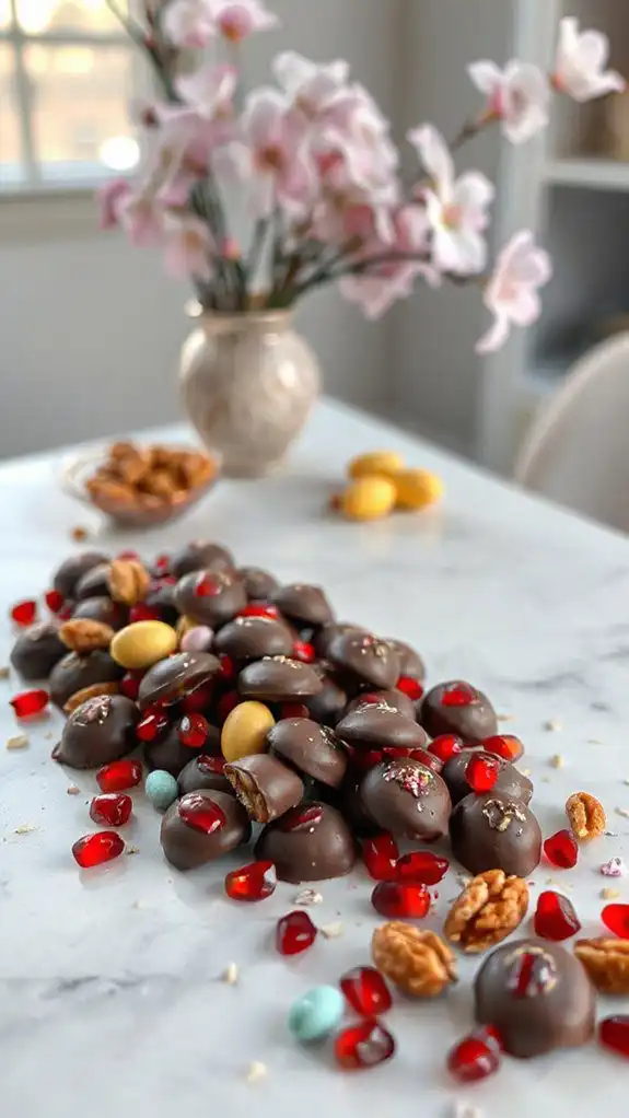 chocolate coated pomegranate treats