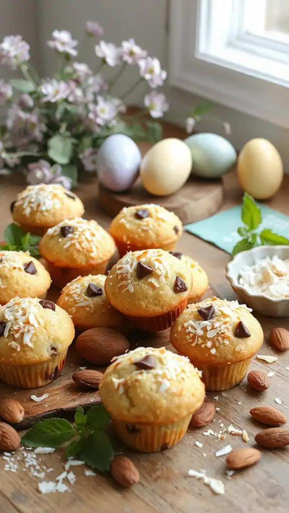 chocolate coconut almond muffins