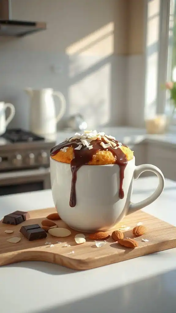 chocolate coconut mug cake