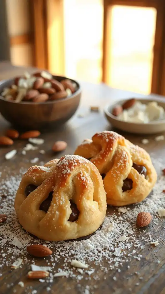 chocolate coconut puff pastries