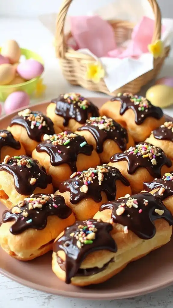 chocolate covered cream pastries chocolate covered cream pastries