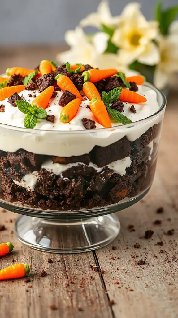chocolate dessert with carrots