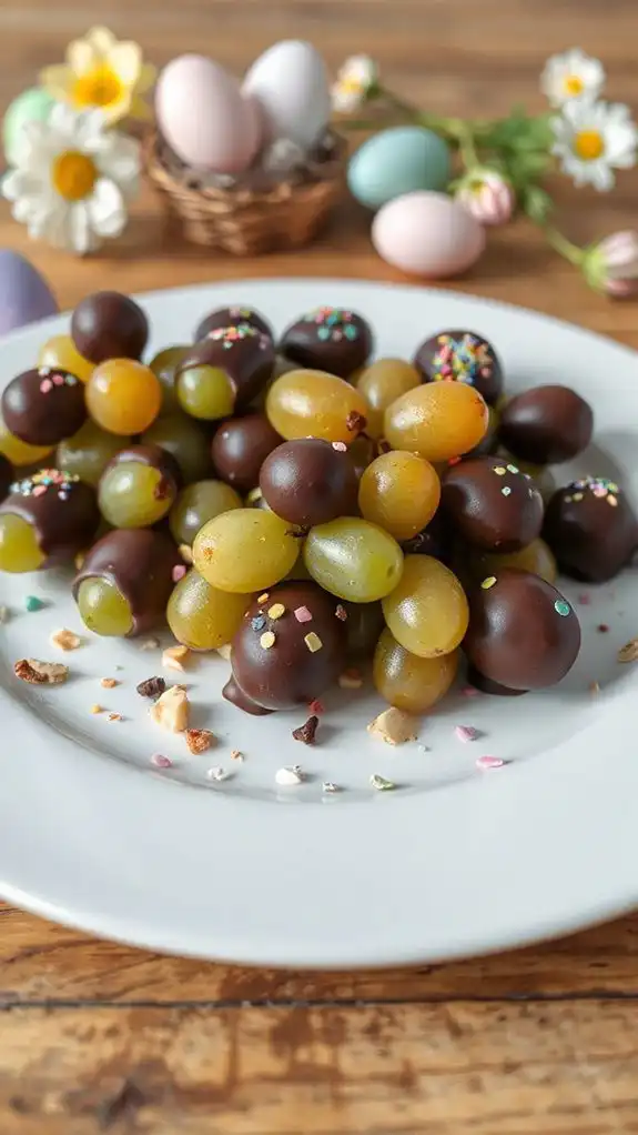 chocolate dipped grapes delightfully sweet