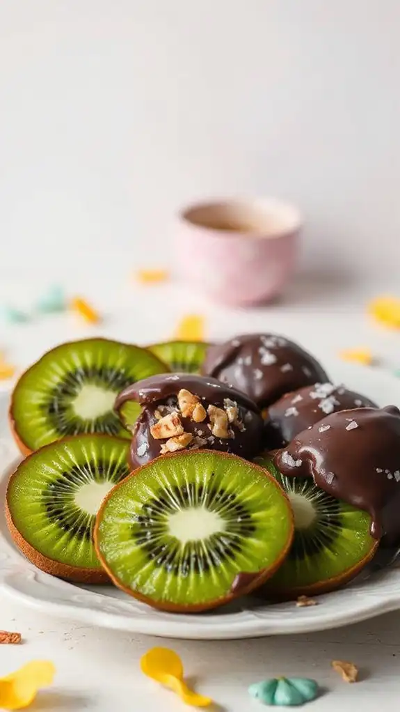 chocolate dipped kiwi treats