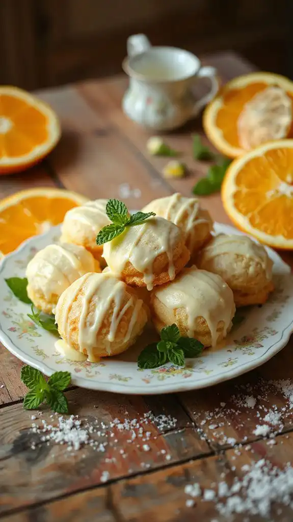 chocolate dipped orange macaroons