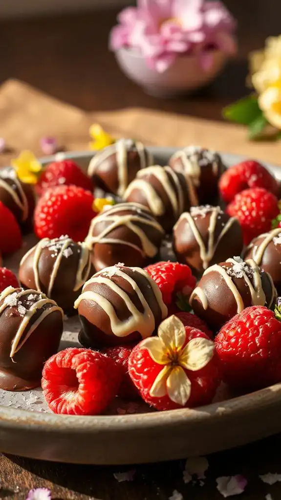 chocolate dipped raspberry treats