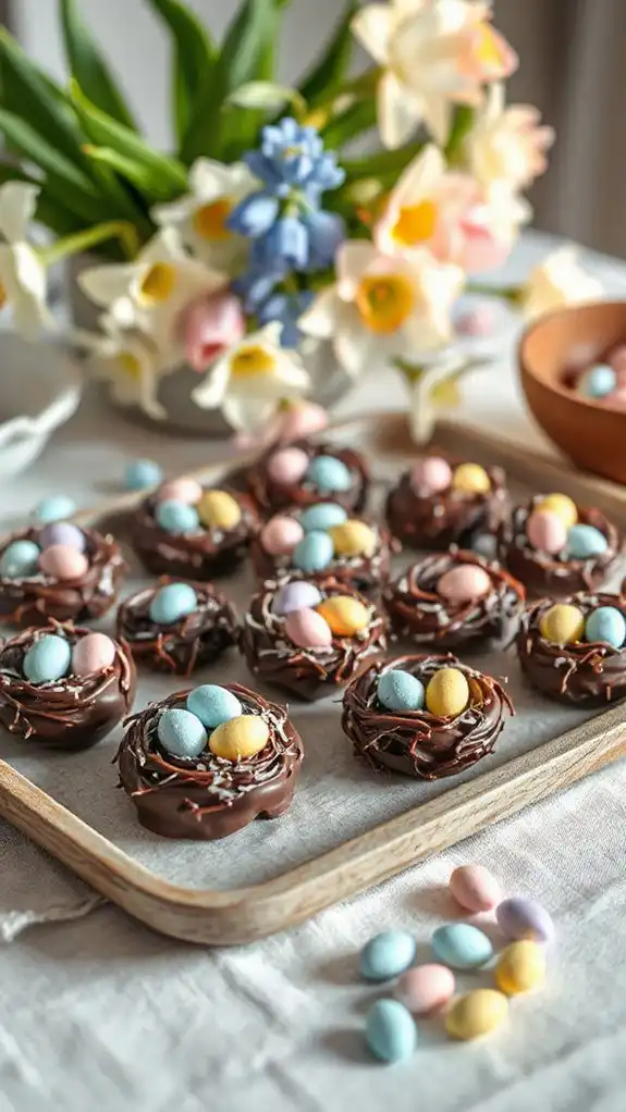 chocolate filled marshmallow nests