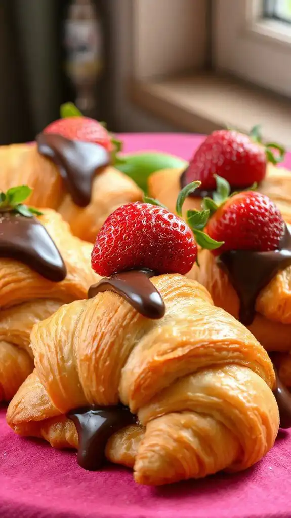 chocolate filled strawberry pastries