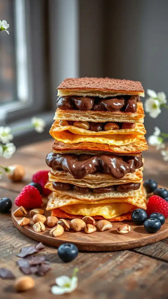 chocolate hazelnut pastry layers chocolate hazelnut pastry layers