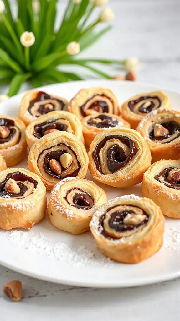 chocolate hazelnut pastry pinwheels