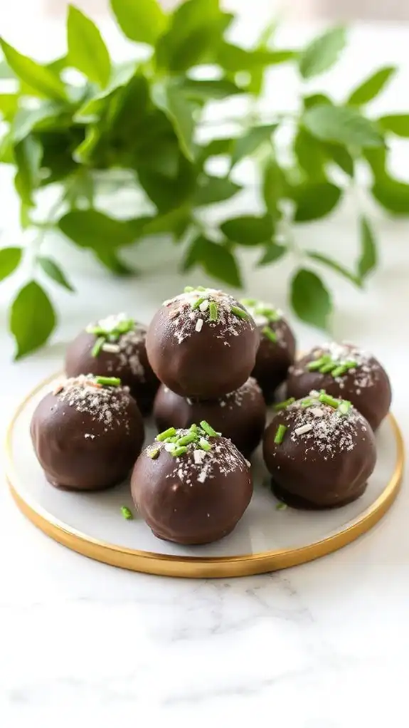 chocolate mint truffle balls