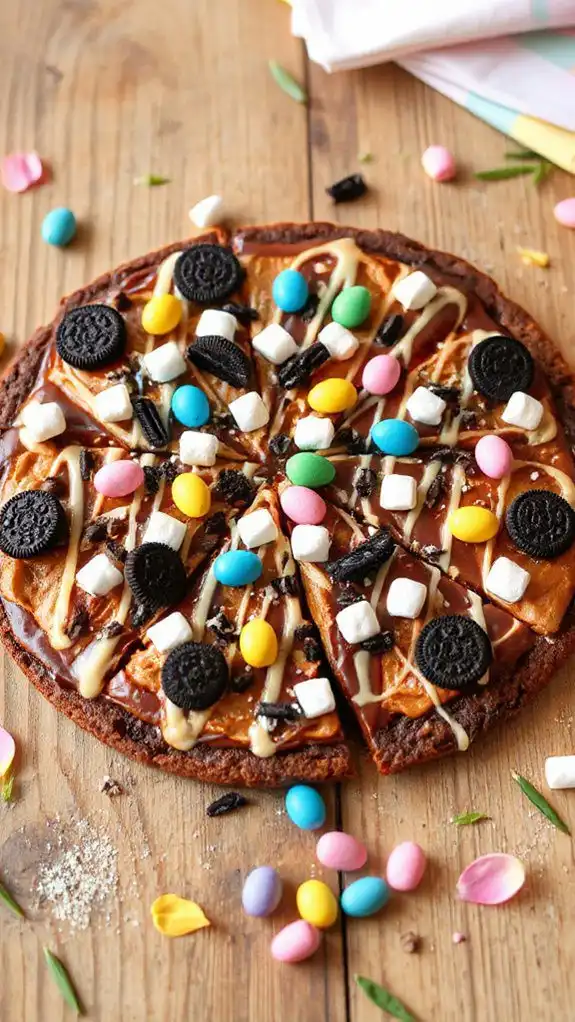 chocolate pizza with bunnies chocolate pizza with bunnies