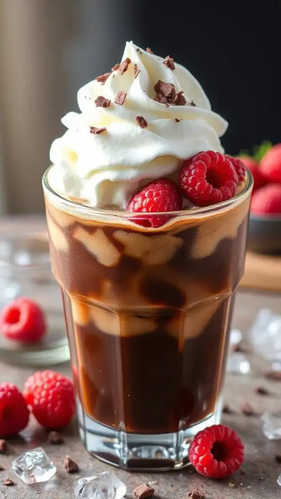 chocolate raspberry iced drink
