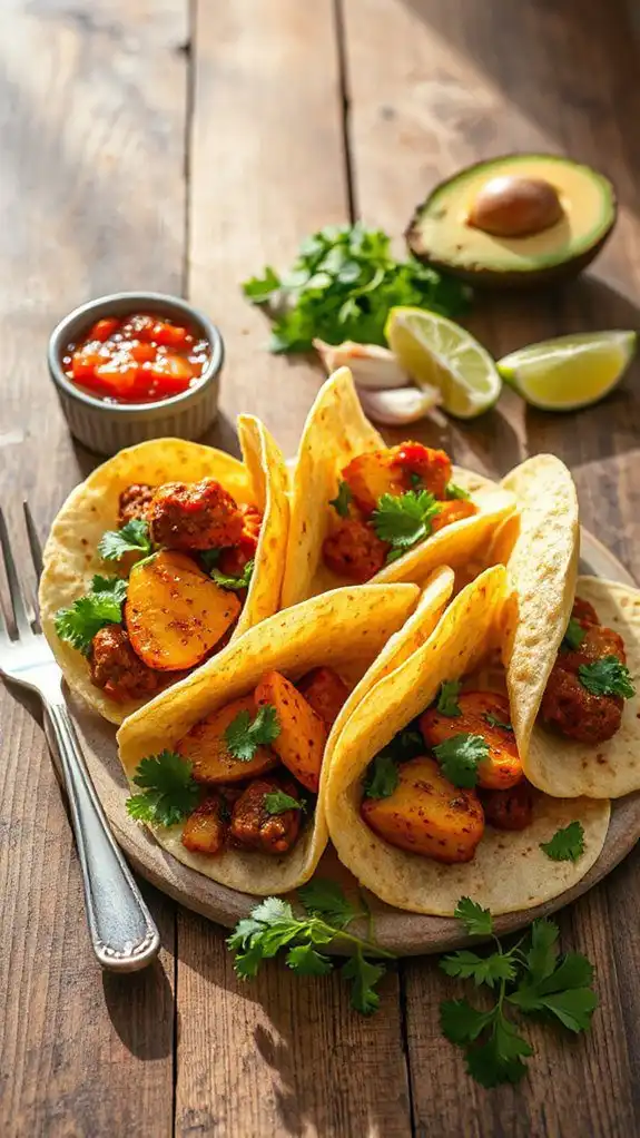 chorizo and potato tacos