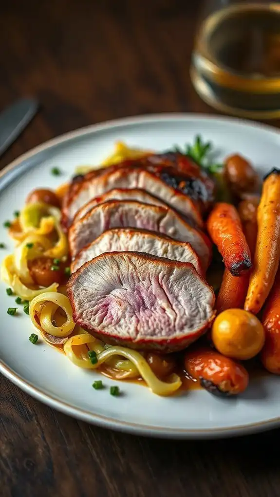 cider glazed duck with cabbage