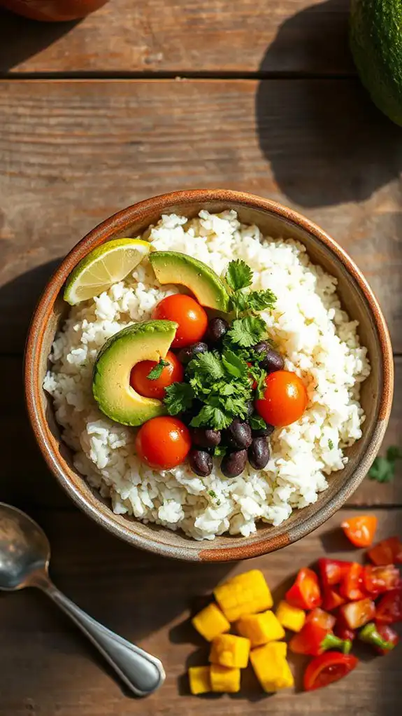 cilantro avocado rice dish