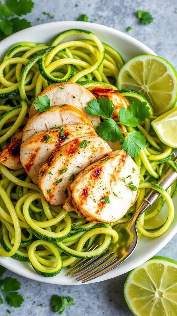 cilantro lime chicken zoodles