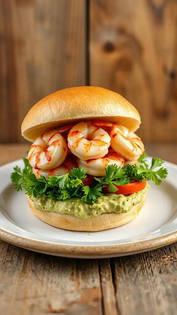 cilantro lime shrimp burger