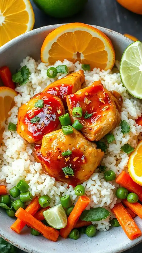 citrus flavored chicken bowl
