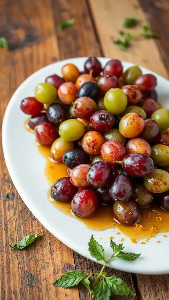 citrus infused roasted grapes