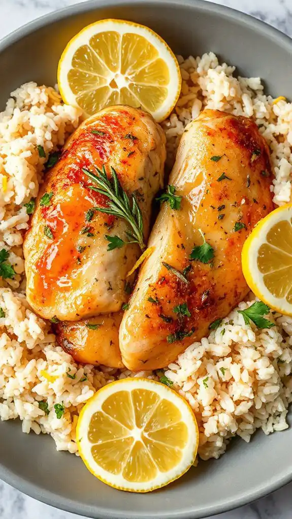 citrusy chicken rice dish