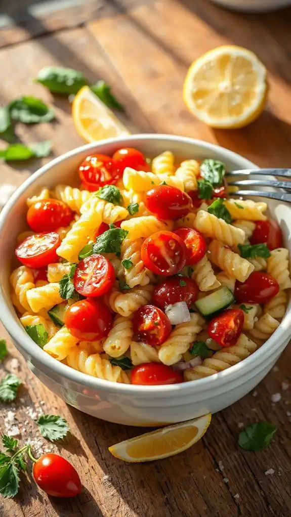 citrusy infused pasta salad
