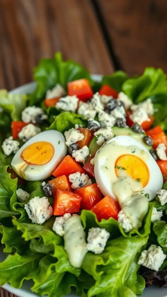cobb salad with dressing