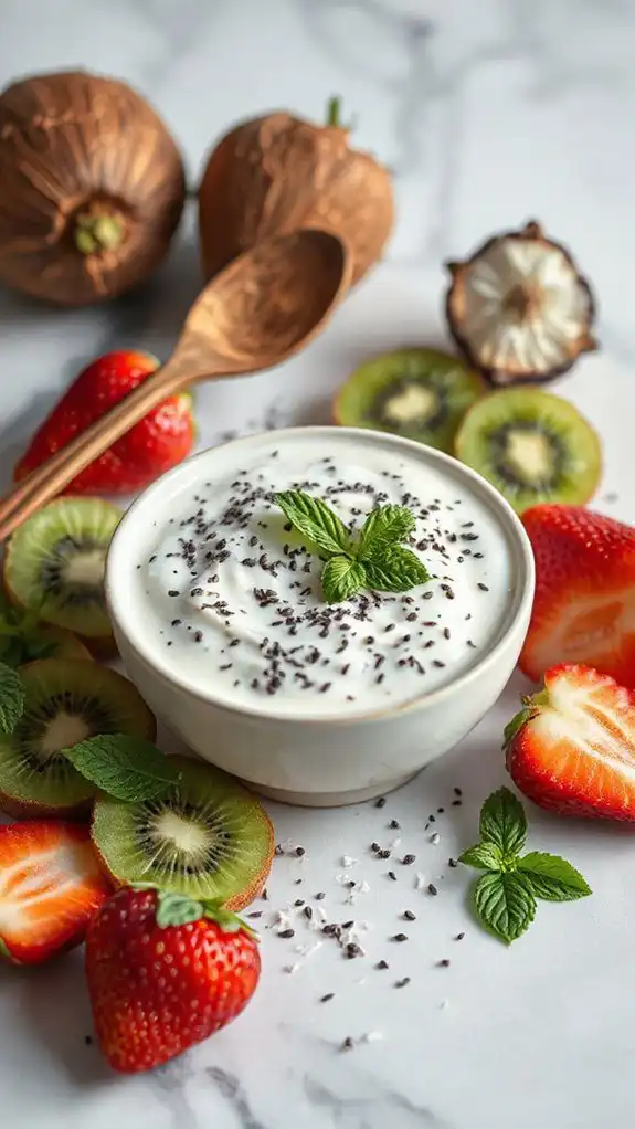 coconut chia seed dessert
