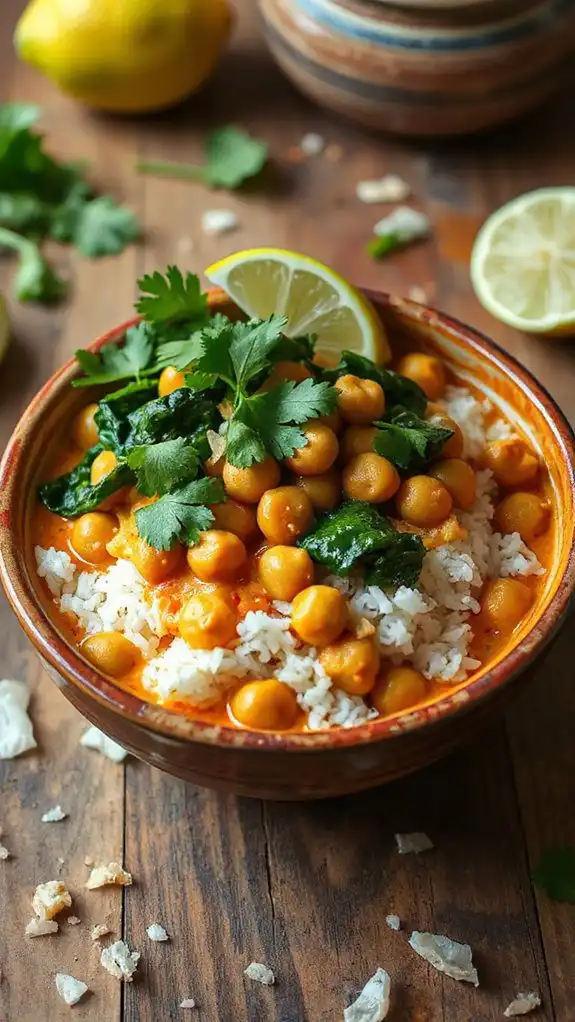 coconut chickpea curry bowl
