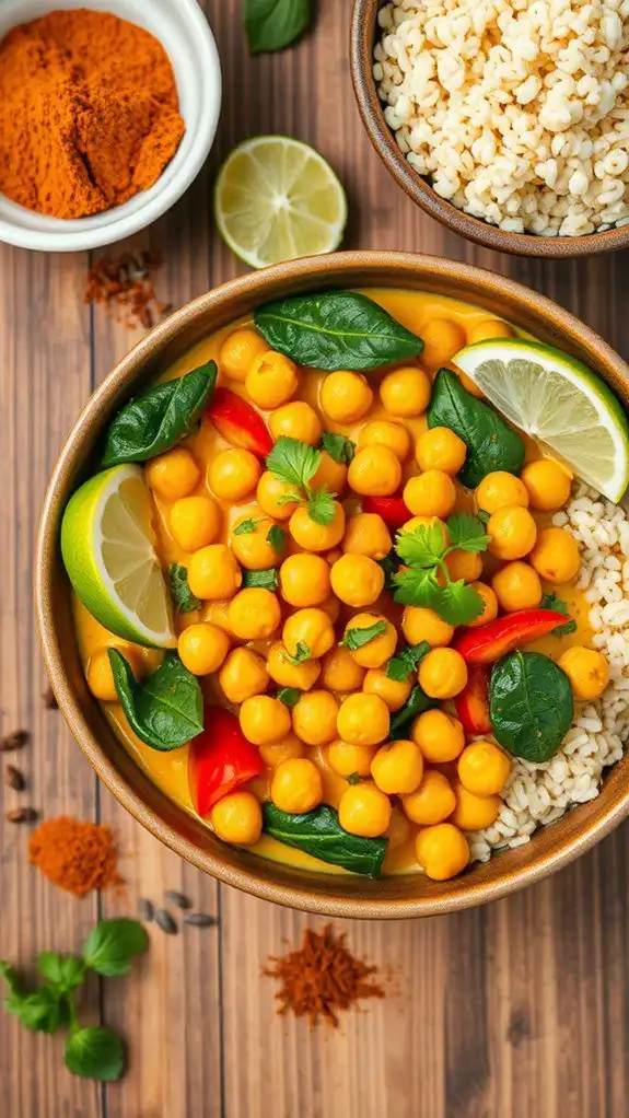 coconut chickpeas in curry