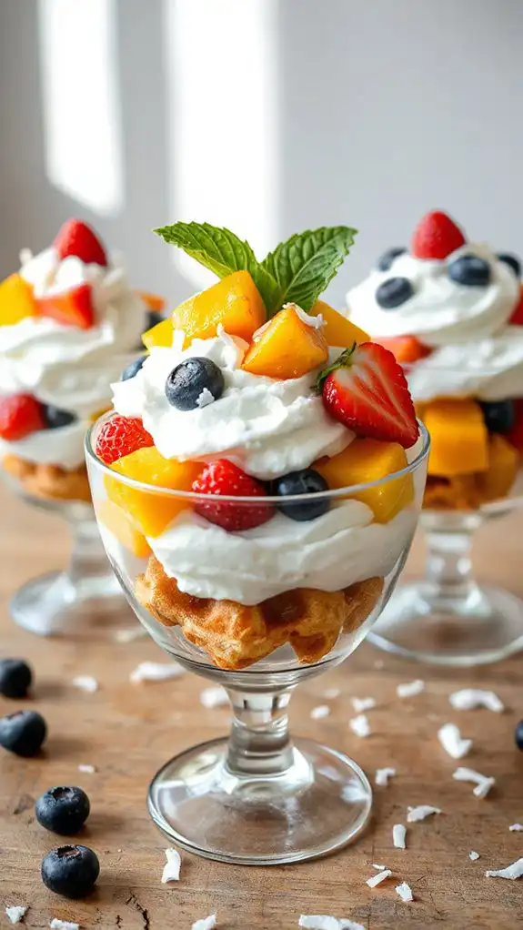 coconut cream waffle parfait