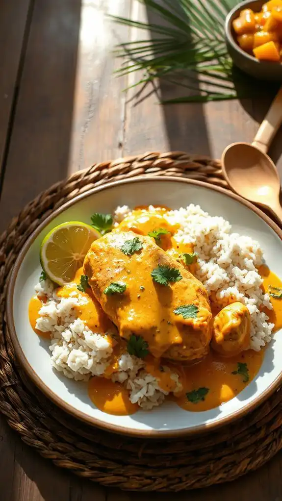 coconut curry chicken dish coconut curry chicken dish