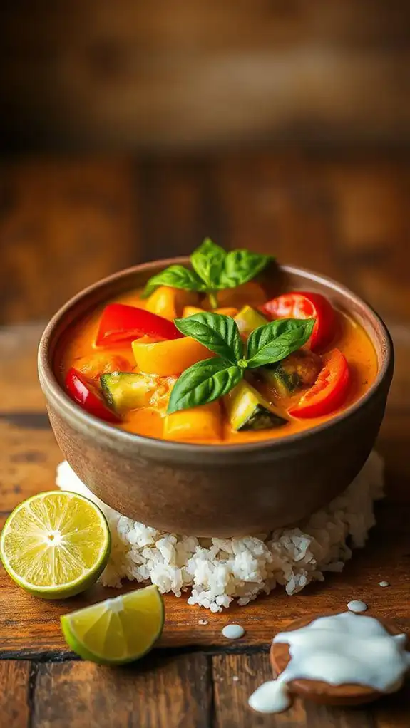coconut curry served with rice
