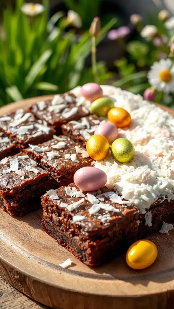 coconut filled brownie easter treats