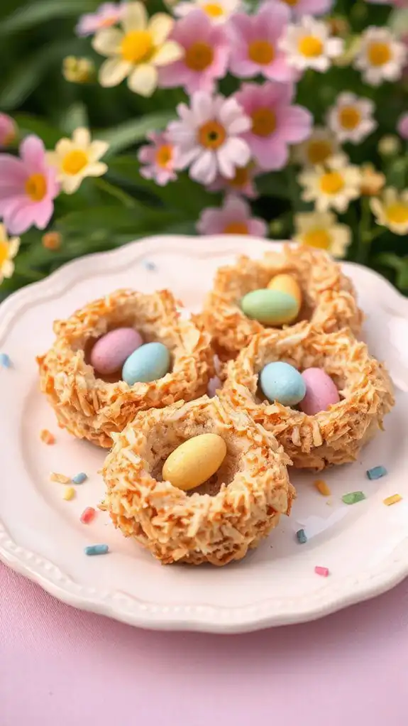 coconut filled dessert nests