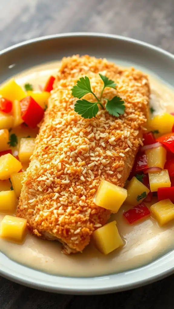 coconut fish with salsa