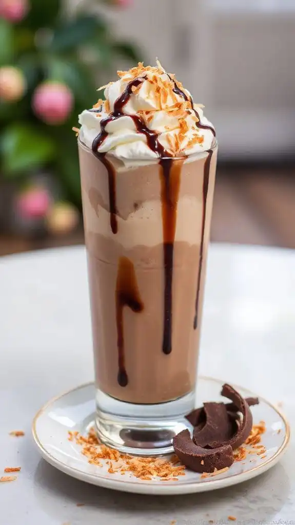 coconut flavored coffee blended drink