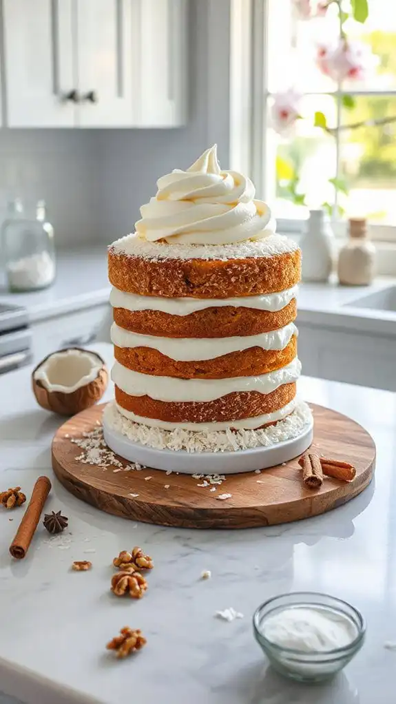 coconut infused carrot cake